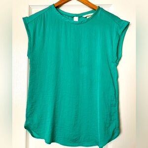 H&M Women’s emerald green dolman sleeve blouse, Size 2